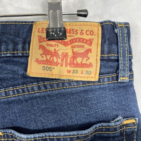 Levis Mens 33x30 *33x28 Med Wash Jeans 505 Straight Fit Regular Western Classic - Picture 6 of 10